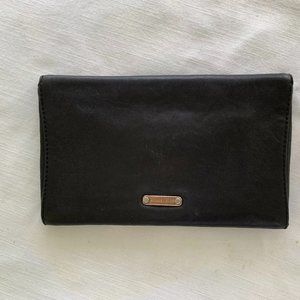 Michael Kors Envelope Clutch Black Leather w/ Logo